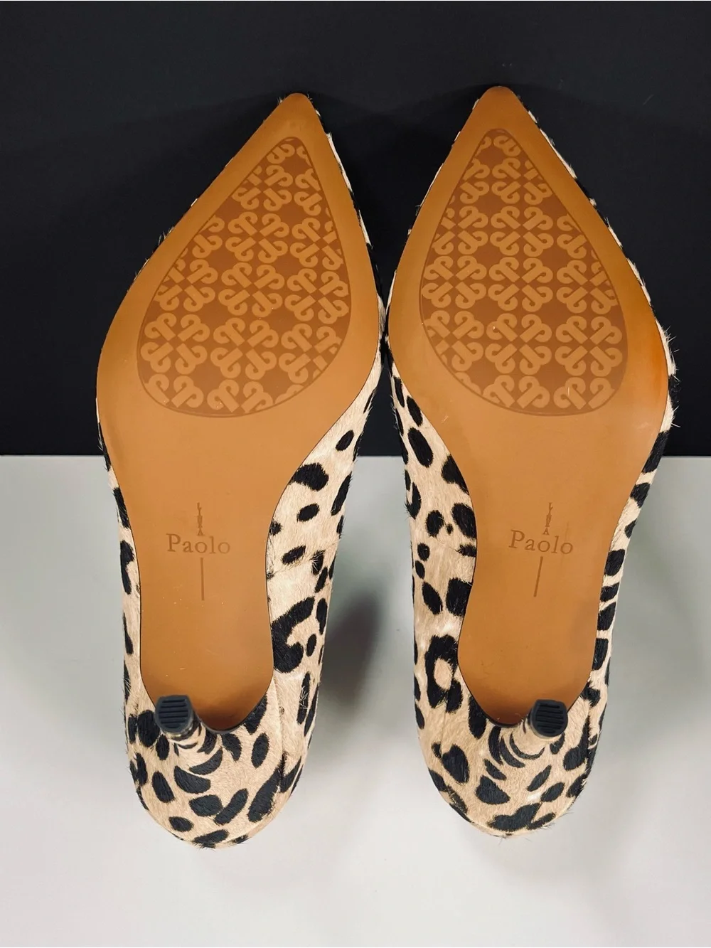 Linea Paolo Leopard Print Calf Hair Pointed Toe Stiletto Pump - Beige/Black
